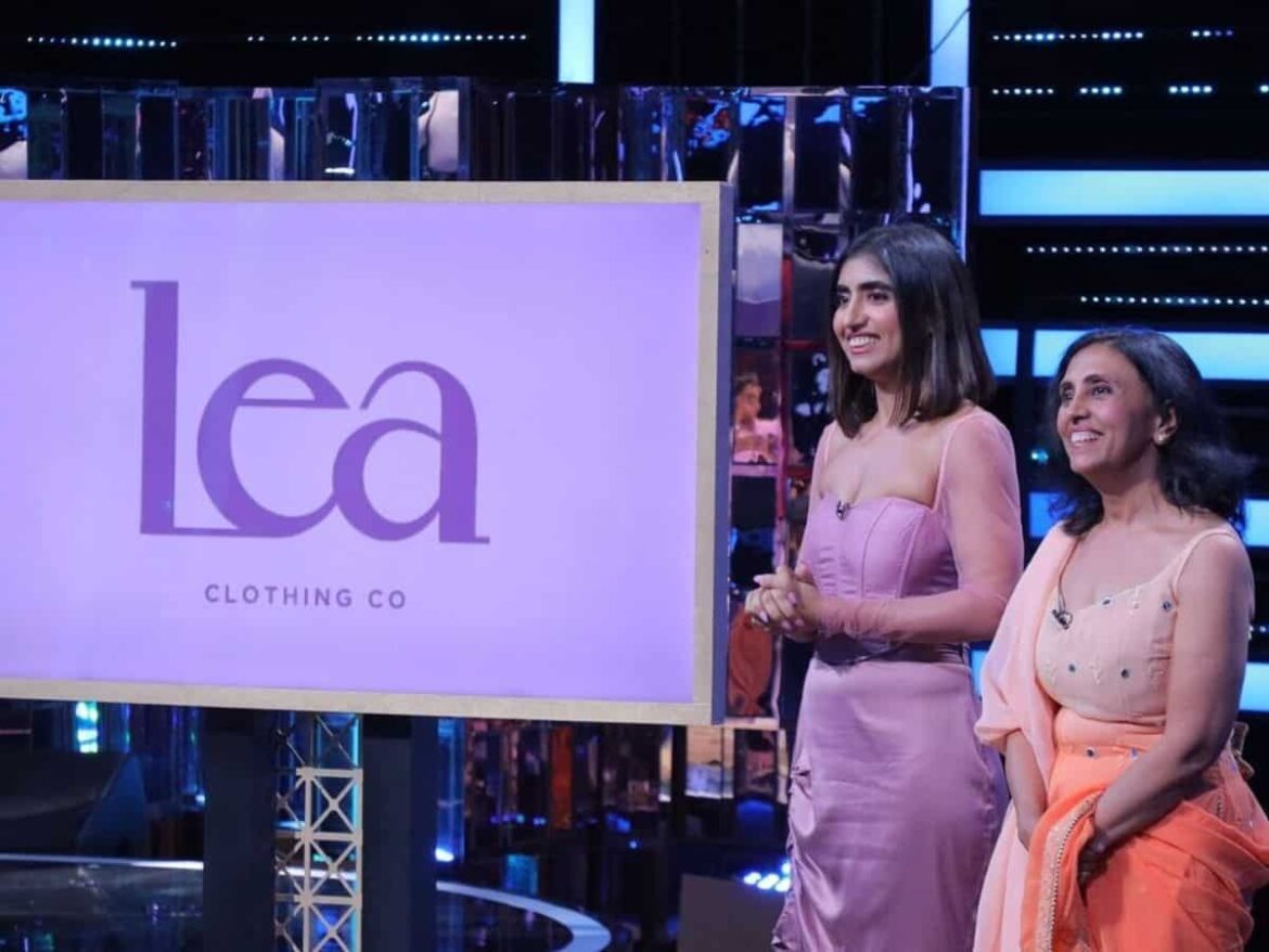 Lea Clothing Co. Shark Tank India Season 3 Got 1 crore Funding in Exchange of 4% Equity with 2% Royalty until 1.5 Crores is Recouped by Namita Thapar, Vineeta Singh, Anupam Mittal and Azhar Iqubal. Lea Clothing Co. Shark Tank India Season 3 Got 1 crore Funding in Exchange of 4% Equity with 2% Royalty until 1.5 Crores is Recouped by Namita Thapar, Vineeta Singh, Anupam Mittal and Azhar Iqubal.