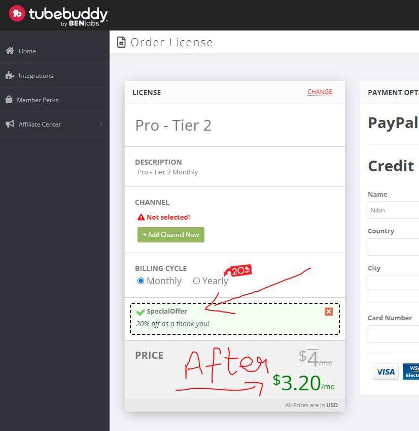 Step 6 - Apply Tubebuddy Coupon Code