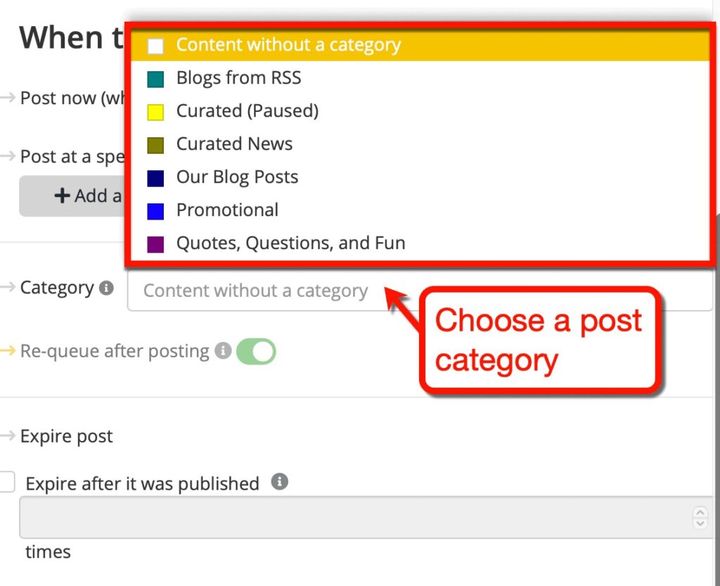 Choose Post Category