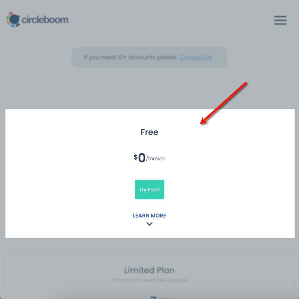 Circleboom Twitter Free Plan