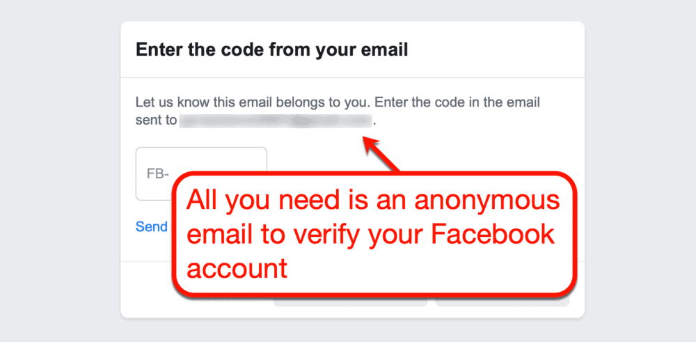 Facebook Verification Code