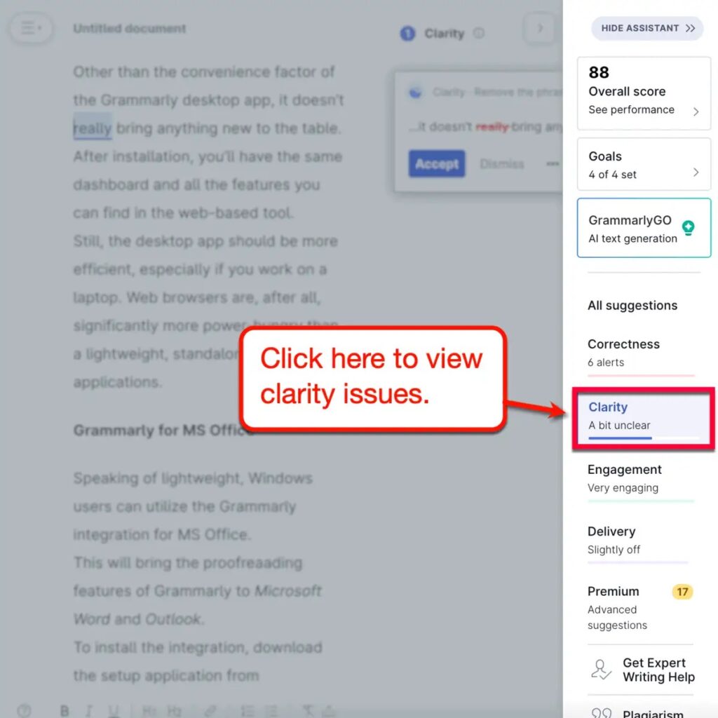 Grammarly Clarity