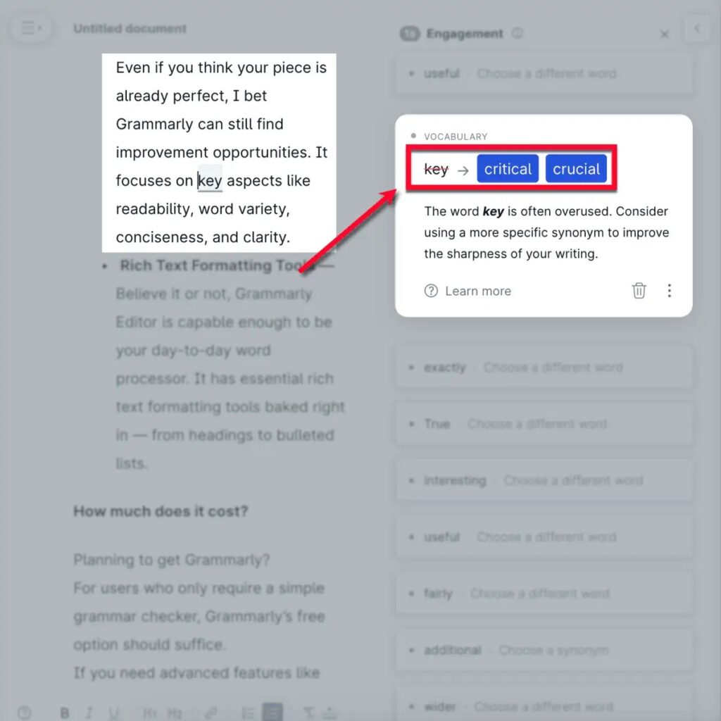 Grammarly Engagement Corrections