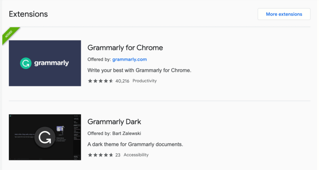 Grammarly Extension