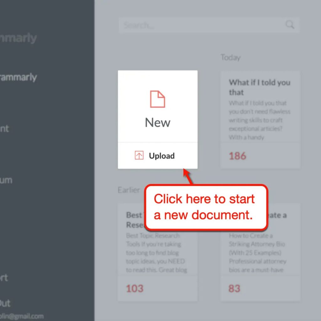 Grammarly New Document