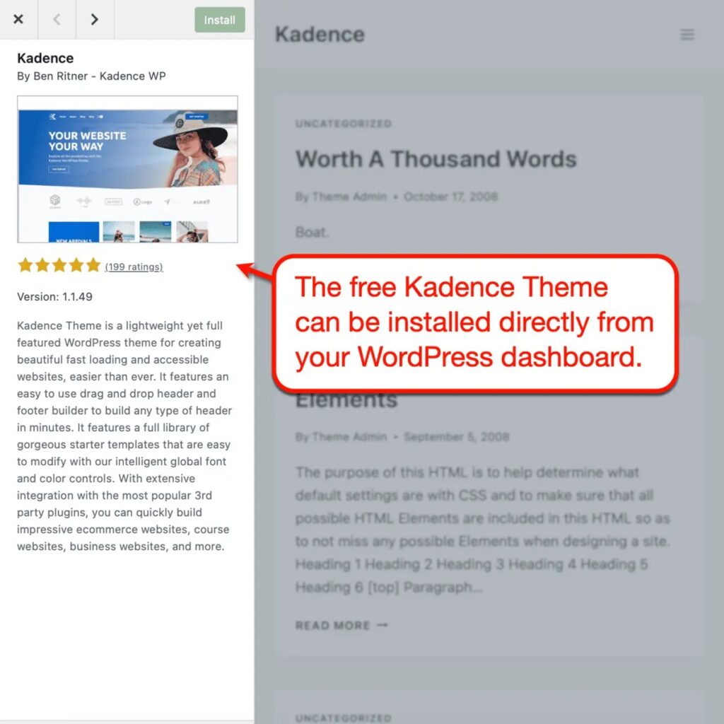 Kadence Theme Free