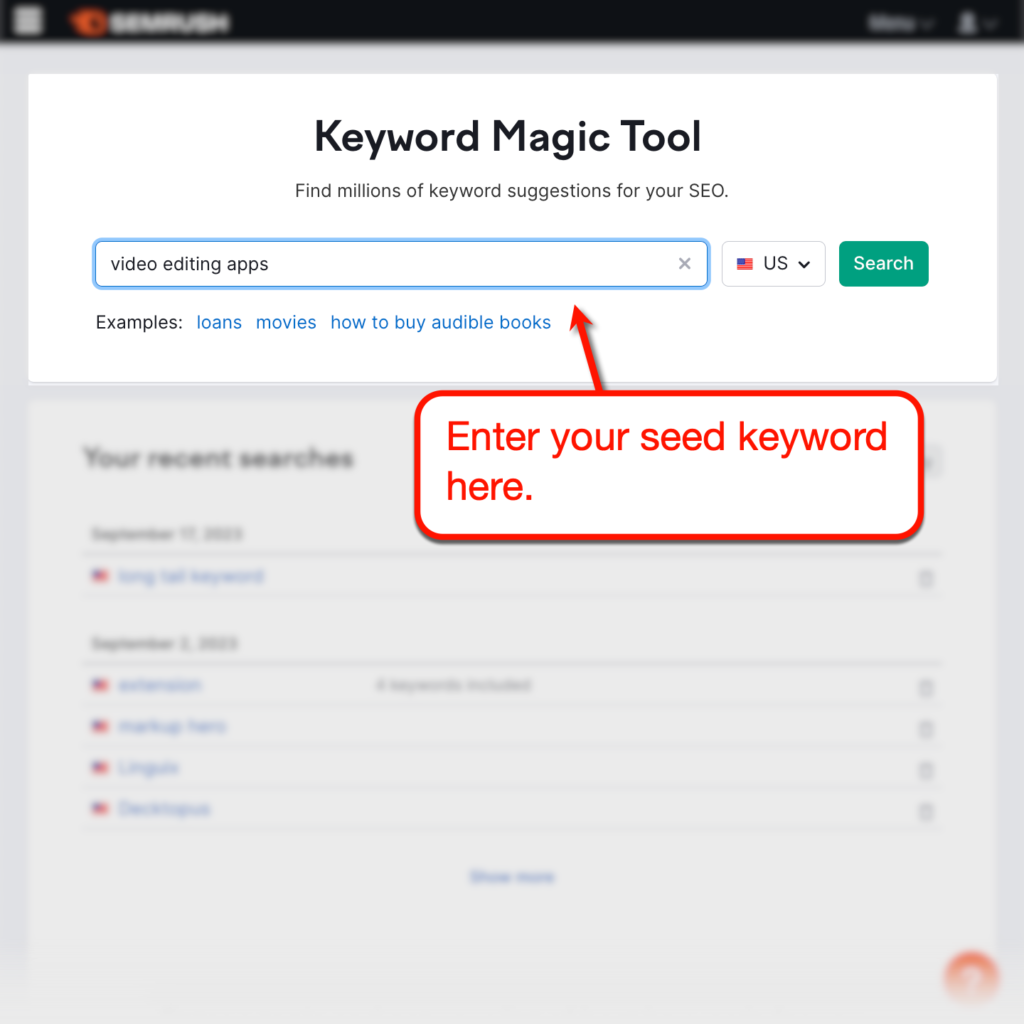 Keyword Magic Tool