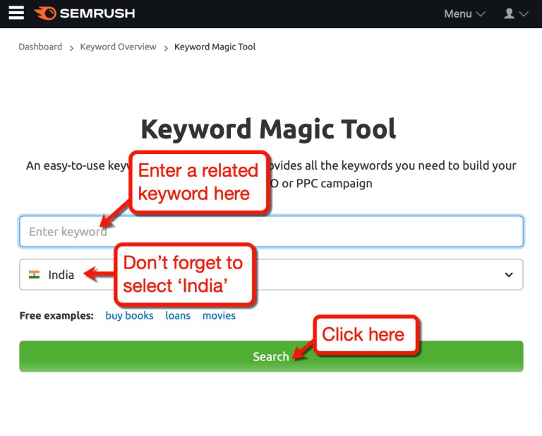 Keyword Magic Tool