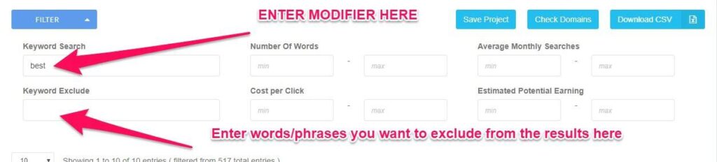 Keyword Modifier