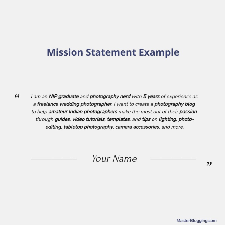 Mission Statement Example