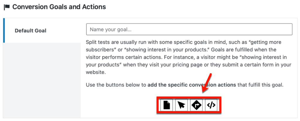 Nelio Conversion Goals And Actions