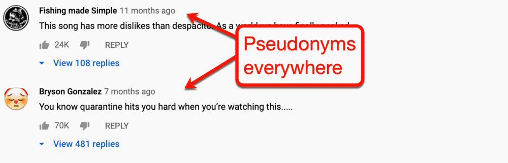 Pseudonyms