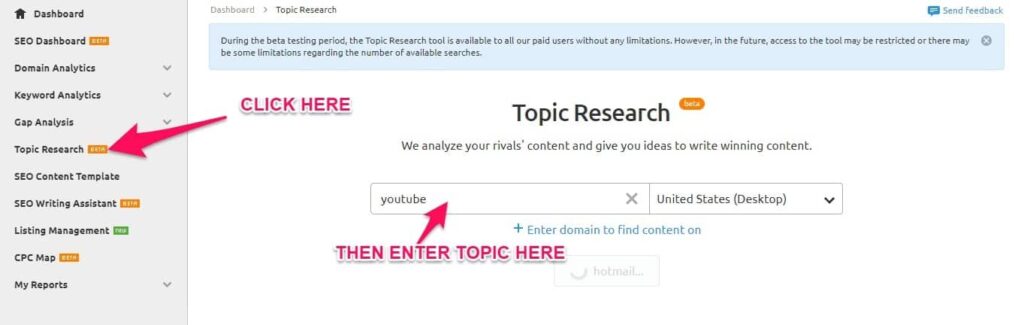 Semrush Research Tools