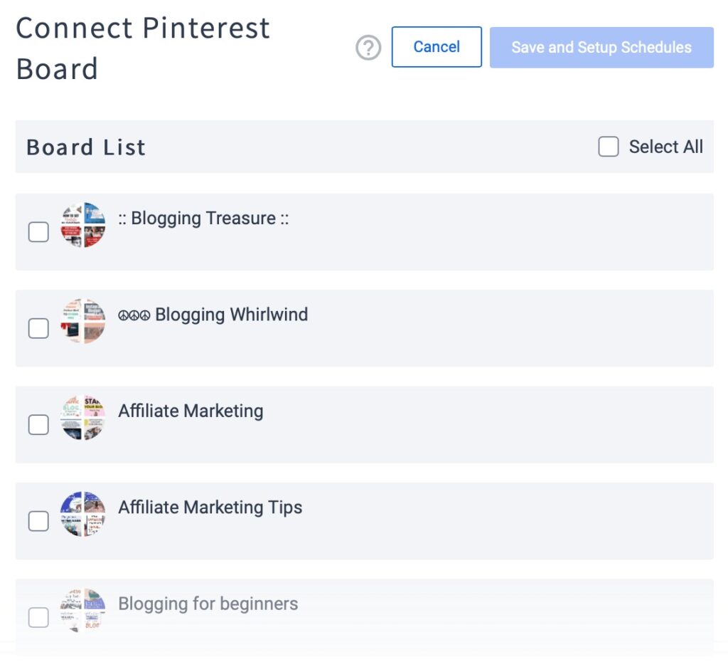 SocialPilot Connect Pinterest Board