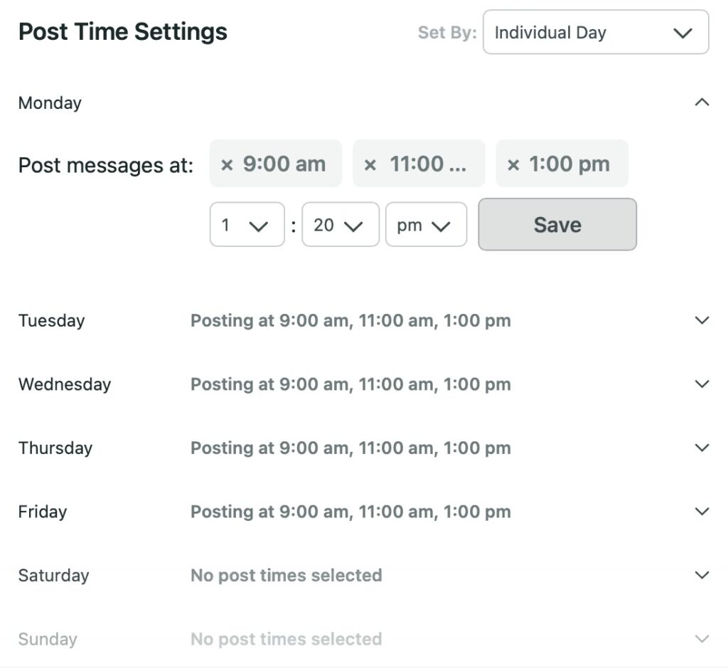 Sprout Social Post Time Settings