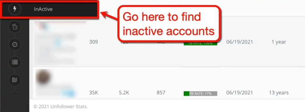 Unfollower Stats Inactive Account