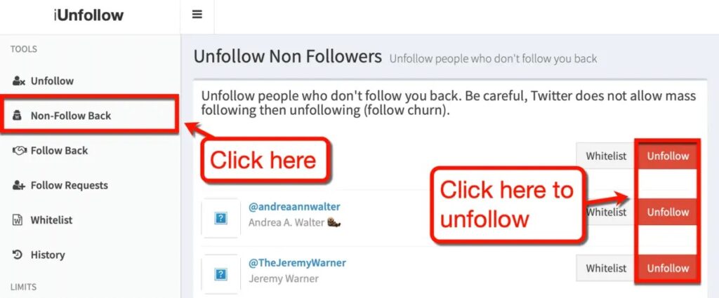 iUnfollow Unfollow Page